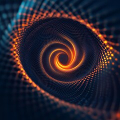 Wall Mural - Swirling pattern of light in vibrant colors creates a mesmerizing visual effect in a dark background