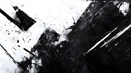 Aufkleber - Abstract Dramatic Explosion of Shattered Debris and Fractal Textures in Dark Monochrome Composition