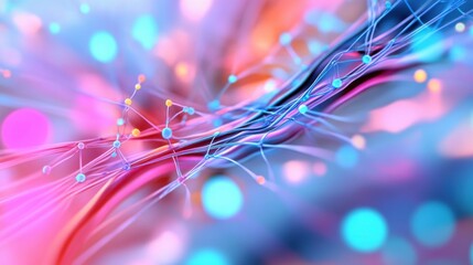 A neural network visualizing complex data in a digital interface, symbolizing AI driven analytics