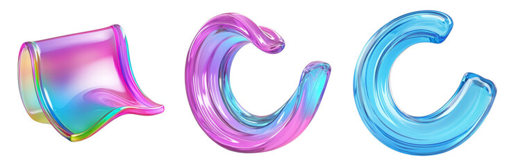 Wall Mural - Abstract Swirls of Fluid Motion Isolated on transparent background