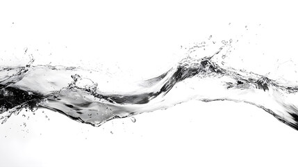 Poster - Dramatic black and white abstract image of a powerful water splash creating a dynamic chaotic and turbulent visual effect