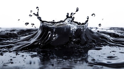 Poster - Dramatic black and white image capturing the motion and energy of a powerful water splash  The image showcases the fluid dynamics and texture of the liquid in a captivating abstract composition