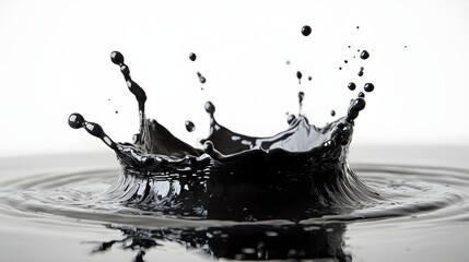 Leinwandbilder - Dramatic black and white image showcasing the dynamic motion and flow of a liquid splash against a dark background  The image captures the fluid movement transparency