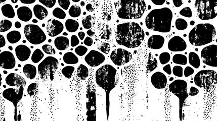 Aufkleber - Dramatic Monochrome Abstract Splatter Art Pattern Backdrop