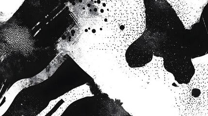 Aufkleber - Dramatic Monochrome Ink Splatter Abstract Background Texture