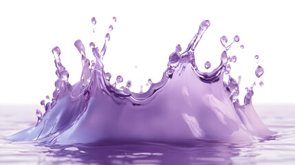 Fototapete - Dramatic purple liquid splash and droplet movement with swirling dynamic energy and fluid force captured in a studio photography setting  and experimental abstract design and pattern