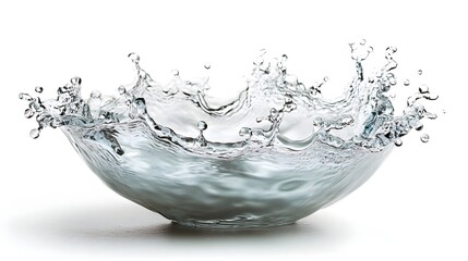 Aufkleber - Dramatic splash of transparent liquid rippling with energy and movement creating an abstract and dynamic aquatic scene with a sense of fluidity and force