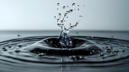Leinwandbilder - Dramatic splash of water droplets creating an background with flowing dynamic movement and reflections  The image showcases the energy force and fluid nature of water in a creative