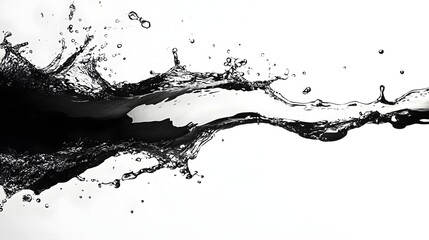 Leinwandbilder - Dramatic splashing water movement captured in a monochrome abstract photography backdrop  The image showcases the dynamic energy fluidity and transparency of water in a minimalist conceptual design