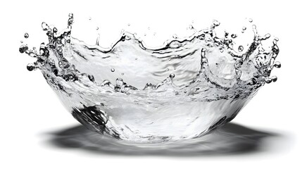 Fototapete - Dramatic water splash with dynamic movement and chaotic flow of transparent liquid creating an abstract and energetic background with a sense of power and force