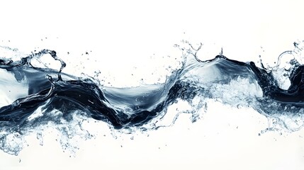Poster - Dynamic and Energetic Water Splash and Droplets in Motion Creating an and Experimental Liquid Artwork Background  Chaotic Powerful and Disruptive Water Flow and Turbulence