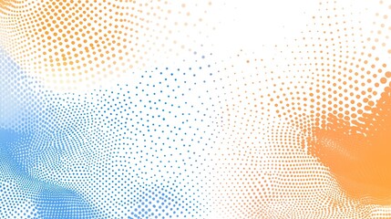 Wall Mural - Abstract orange blue dots wave digital background