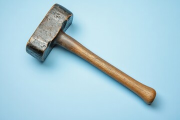 Wall Mural - A heavy sledgehammer with a wooden handle is displayed