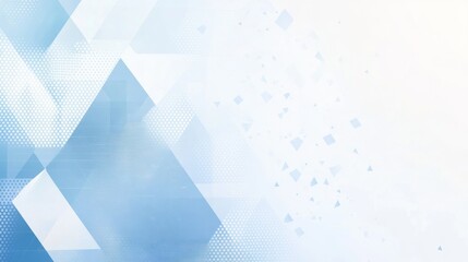 Wall Mural - Abstract blue geometric design, light background, particles, website banner