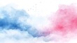 © afif - Abstract blue pink watercolor cloudscape, sparkle background, design element