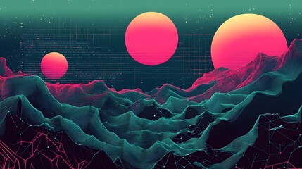 Poster - Ethereal Cosmic Landscape with Vibrant Celestial Elements and Dramatic Atmosphere