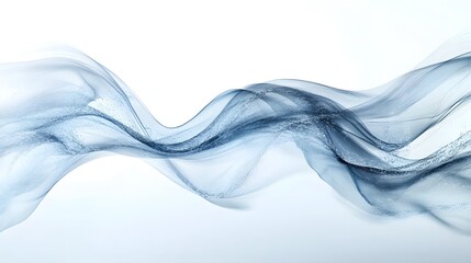 Poster - Flowing Blue and Gray Abstract Digital Art with Smooth Wavy Shapes and Minimal Elegant Design  Calming and Ethereal Conceptual Background with Organic Fluid Movement and Visual Appeal