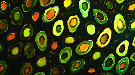 Fototapete - Mesmerizing Digital Abstract Pattern with Vibrant Overlapping Shapes and Colors