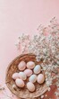 © Best Wishes Art - Easter egg & paschal themed social media template to enhance your business presence! Perfect for holiday promotions & festive content. This 9:16 vertical format features elegant symbols, soft glowing