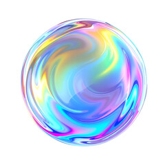 Wall Mural - A floating, glossy rainbow mirror with a swirling light pattern