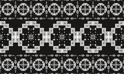 Geometric ethnic seamless pattern traditional. American, Mexican style. Aztec tribal ornament print. Design for background, wallpaper, illustration, fabric, clothing, carpet, batik, embroidery.
