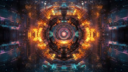Quantum Machine Glowing Under Swirling Binary Circuit