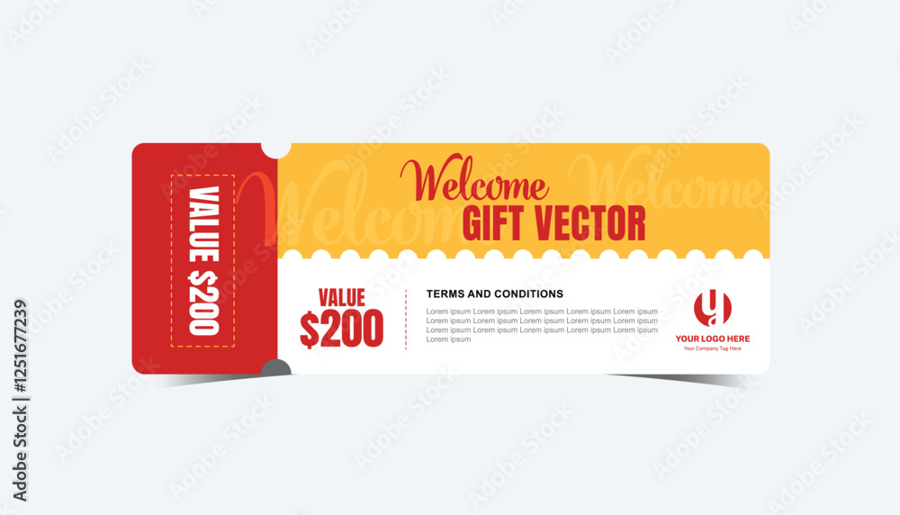 Welcome Code Card Discount Code Welcome gift voucher with Coupon Code. Fast Food Restaurant Certificate ...