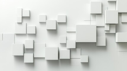 Wall Mural - white cubes abstract wall texture background