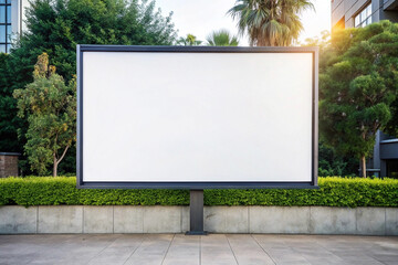 blank billboard urban park advertising