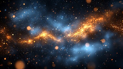Wall Mural - Abstract cosmic nebula swirls in deep space, vibrant colors, possible use in science fiction or technology backgrounds