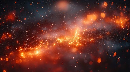 Wall Mural - Abstract fiery nebula background, possible space exploration scene