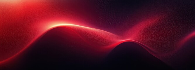 Wall Mural - Dark Red and Black Abstract Digital Artwork with Gradient Smooth Flowing Lines and Ambient Lighting