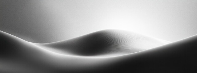 Poster - Abstract Monochrome Landscape Smooth Gradient Soft Curves High Contrast Minimalism Tranquility