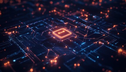 Abstract Digital Circuitry:  Cybersecurity and Network Technology