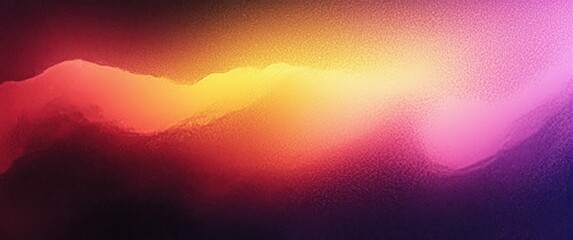 Poster - Vibrant Gradient Abstract Background Magenta Pink Yellow Purple Glowing Design Smooth Transition Noise Texture