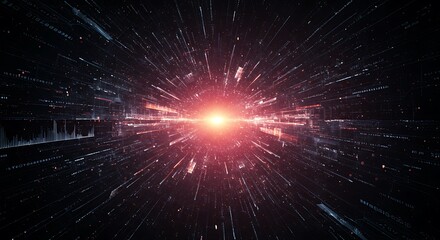 Abstract Digital Burst of Information and Data Stream Illustration