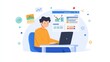 © Bungearn - Portrait of a businessman with laptop in a meeting, analyzing financial reports and planning business growth strategies. Ideal for online bookkeepers and accountants handling company revenue.
