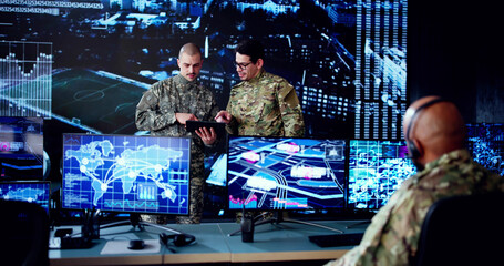 Poster - Cyber Technology Operator Monitors Surveillance Cameras