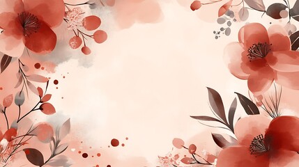 Wall Mural - Abstract floral watercolor background