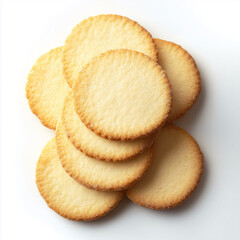 Wall Mural - Top down view of Shortbread Cookies, isolated on white, food photography