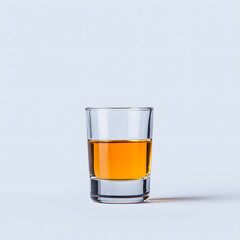 Wall Mural - Shot of alcohol in a small glass isolated on a white background