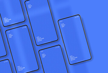 Aufkleber - Realistic smartphone mockup. Mobile phone vector with isolated on white background. Device front view. 3D mobile phone with shadow. Realistic, high quality smart phone mockup for ui ux presentation.
