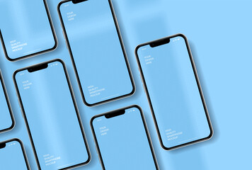 Wall Mural - realistic smartphone mockup. mobile phone vector with isolated on white background. device front vie