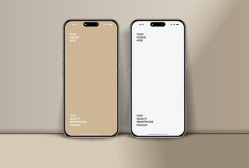 Wall Mural - realistic smartphone mockup. mobile phone vector with isolated on white background. device front vie