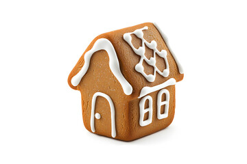 Wall Mural - Gingerbread house cookie, isolated on white background