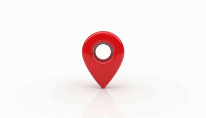 Aufkleber - Red location pin indicates destination. This sign shows point on map or gps. Good for travel apps, address markers, delivery service and navigation systems. Symbol looks modern.