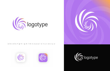 Aufkleber - Elegant abstract swirl logo symbolizing motion, energy, innovation. Hurricane or tornado symbol. Ideal for energetic tech companies, digital agencies, consulting firms. Vector illustration