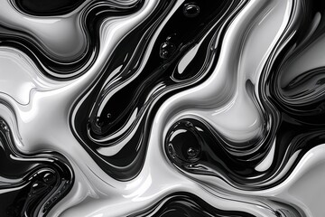 Wall Mural - Monochrome Black and White Whimsical Glossy Noise Texture for Abstract Liquid Design and Elegant Website Headers