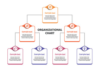 Wall Mural - corporate organizational chart. business hierarchy infographic elements. vector illustration