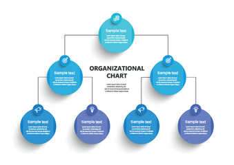 Wall Mural - corporate organizational chart. business hierarchy infographic elements. vector illustration